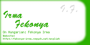 irma fekonya business card